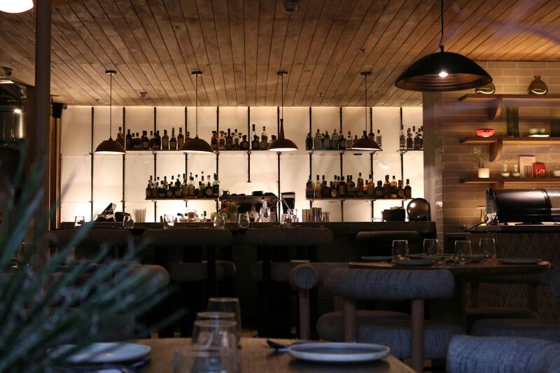 Mavi Brighton bar and dining room at night